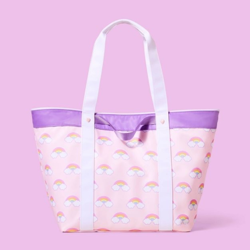 Stoney Clover Lane x Target Light Pink Mini Rainbows Beach Tote Bag nwt